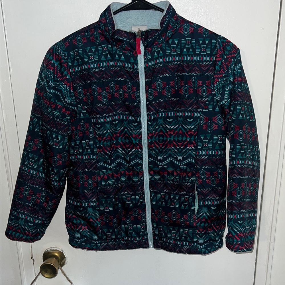 Patterned Girls Jacket - Multicolor Medium 7/8